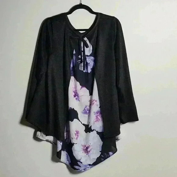 🚨 LAST CHANCE 🚨 ROZ & ALI Dressbarn Floral and Black Blouse Size 2X - Picture 6 of 16